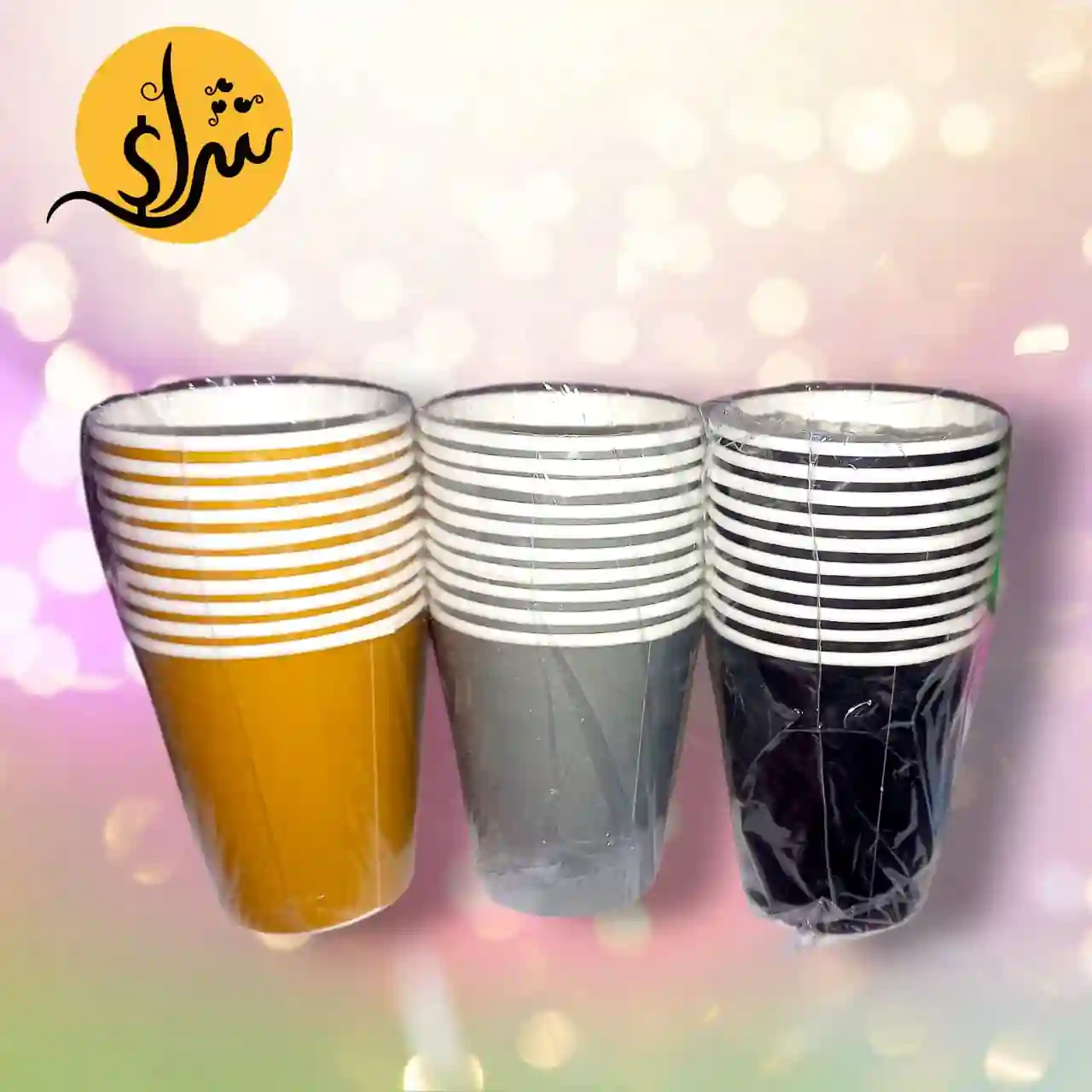 Reinforced cardboard cups multicolor – 10 pieces